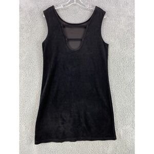 Juicy Couture Tank Dress Women's Medium Black Velour Open Back Knee Length